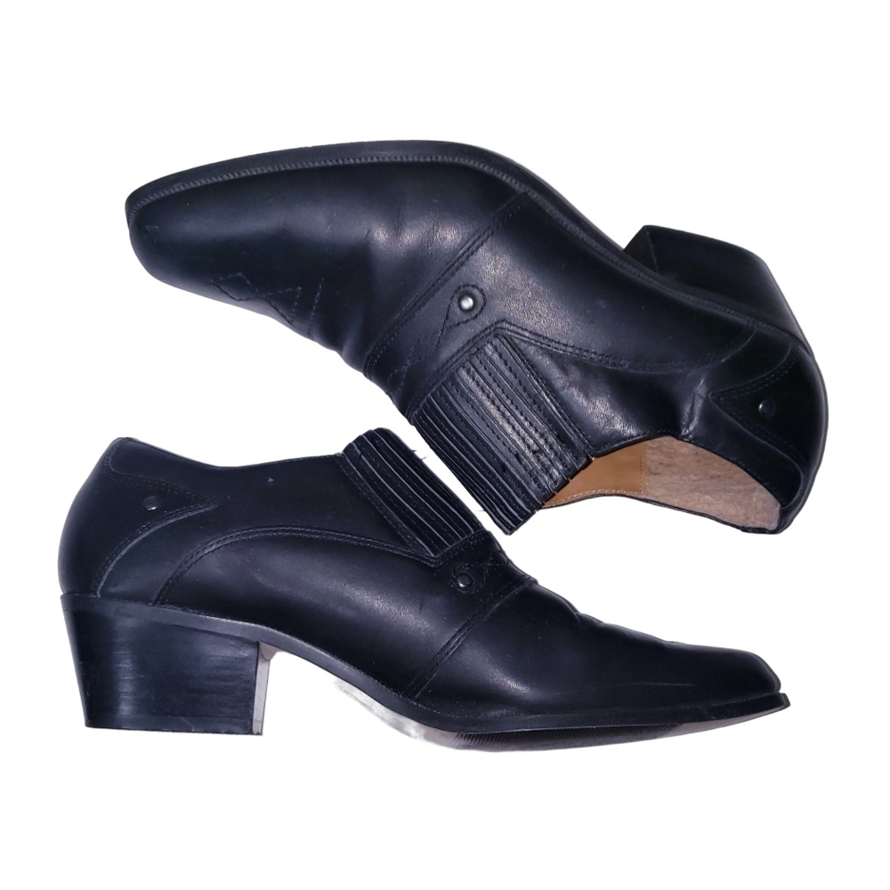 dingo Black Leather Ankle Booties